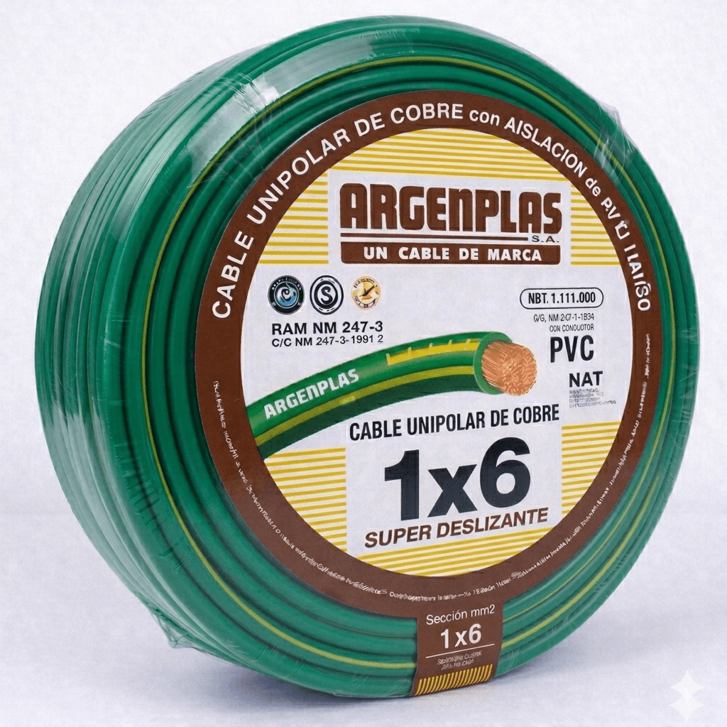UNIP. 1X6 MM VERDE Y AMARILLO ARGENPLAS